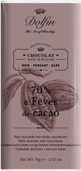 Dolfin | Zartbitterschoklade mit gerösteten Kakaosplittern