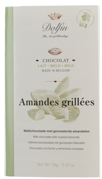 Dolfin | Tablette Lait Amandes grillées - Vollmilchschoklade mit mit gemahlenem Mandeln