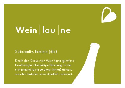 Postkarte Weinlaune | Wein-lau-ne