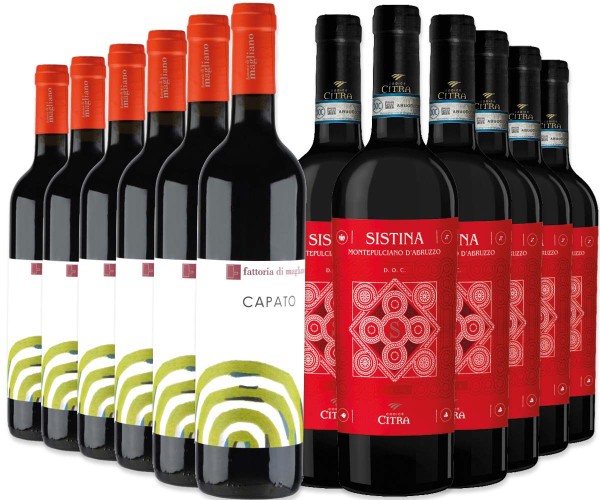 Rotweinpaket | Toskana vs. Abruzzen - 2 x 6 Flaschen